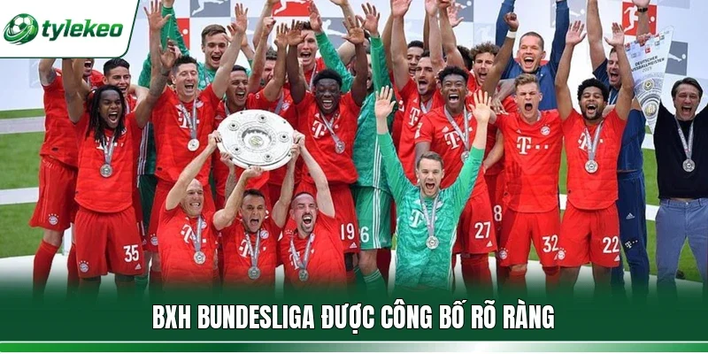 BXH Bundesliga được công bố rõ ràng