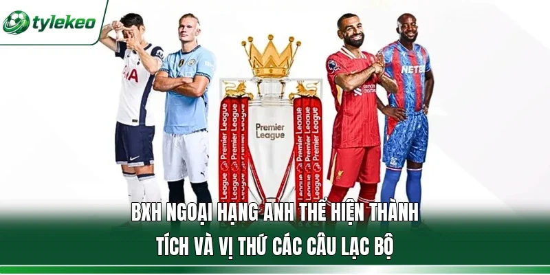 BXH Ngoại Hạng Anh thể hiện thành tích và vị thứ các câu lạc bộ 