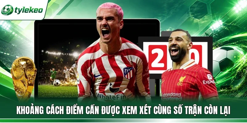 Khoảng cách điểm cần được xem xét cùng số trận còn lại