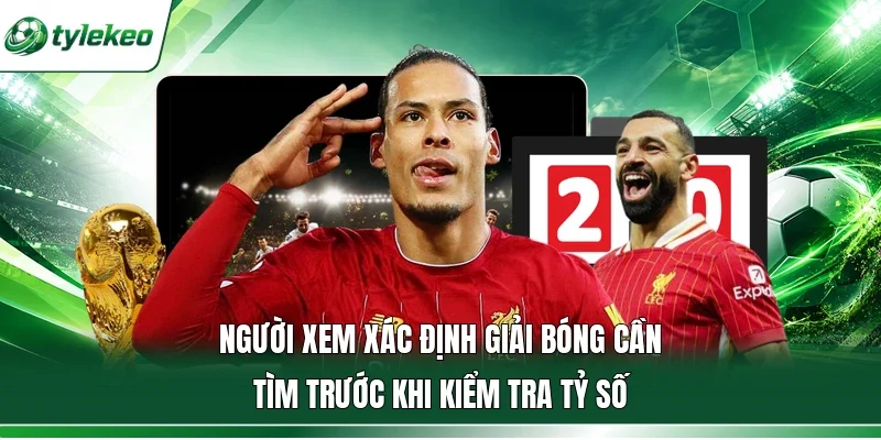 Người xem xác định giải bóng cần tìm trước khi kiểm tra tỷ số