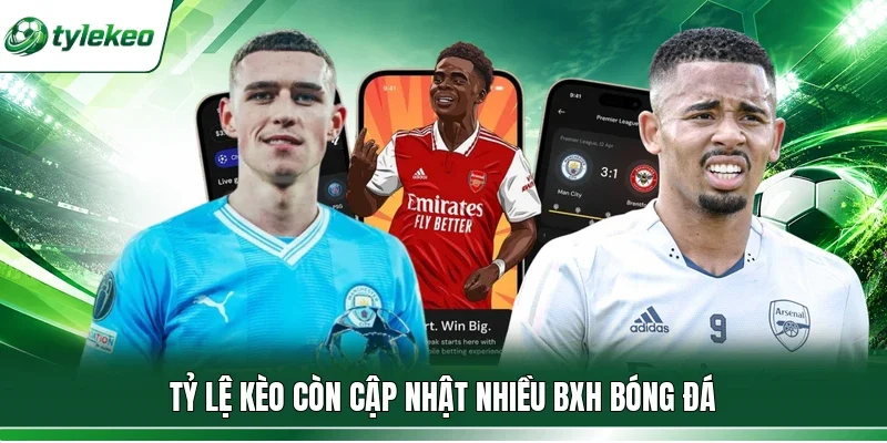 Tỷ Lệ Kèo còn cập nhật nhiều BXH bóng đá